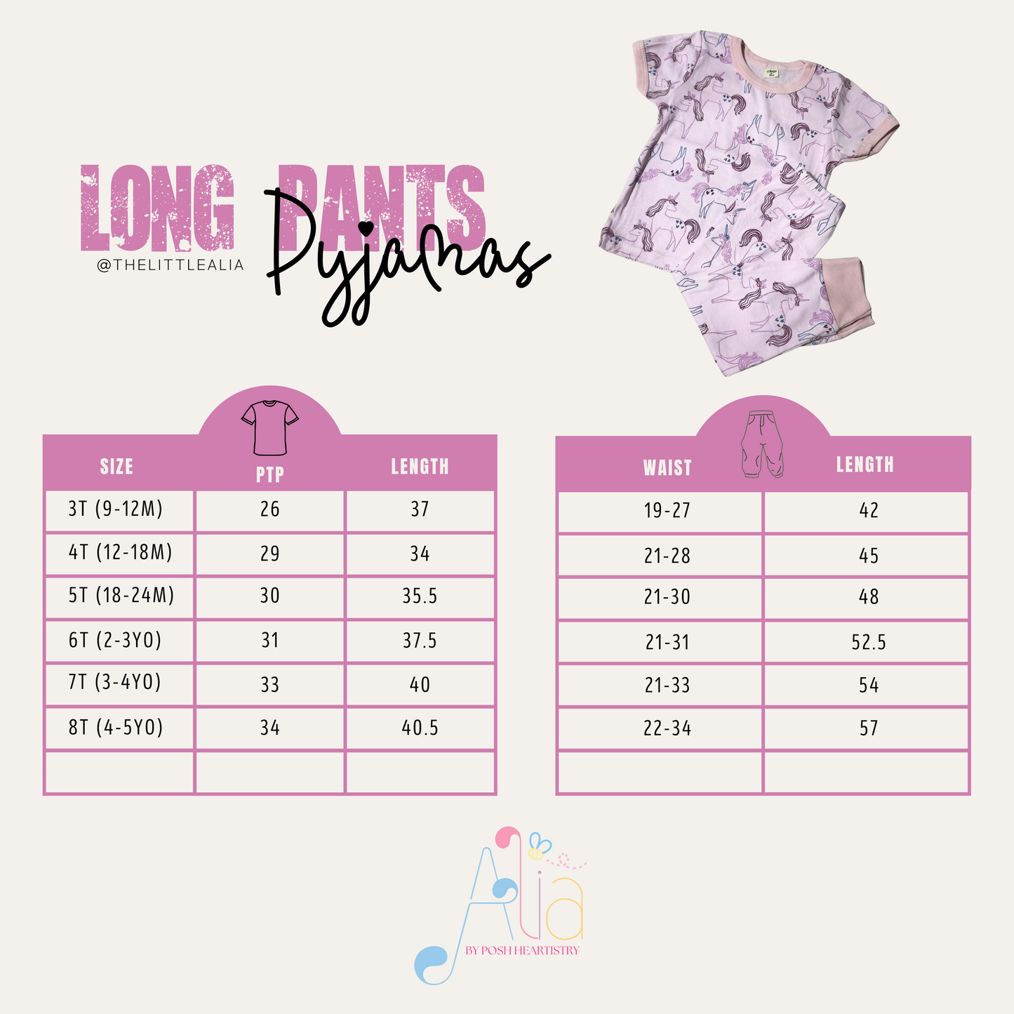 Short Sleeves & Long Pants Pyjamas (Girls)